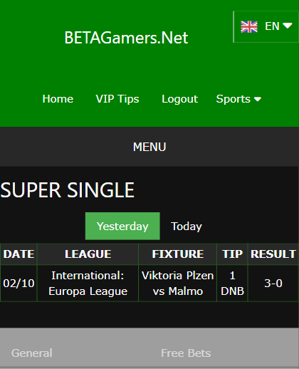 vip bet won ticket